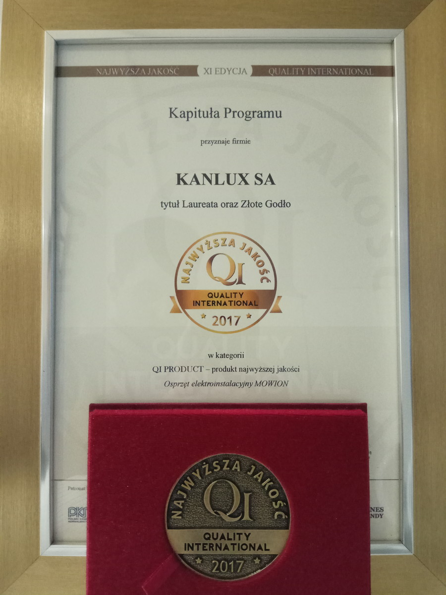 Gold Emblem Quality International für die Marke MOWION von Kanlux