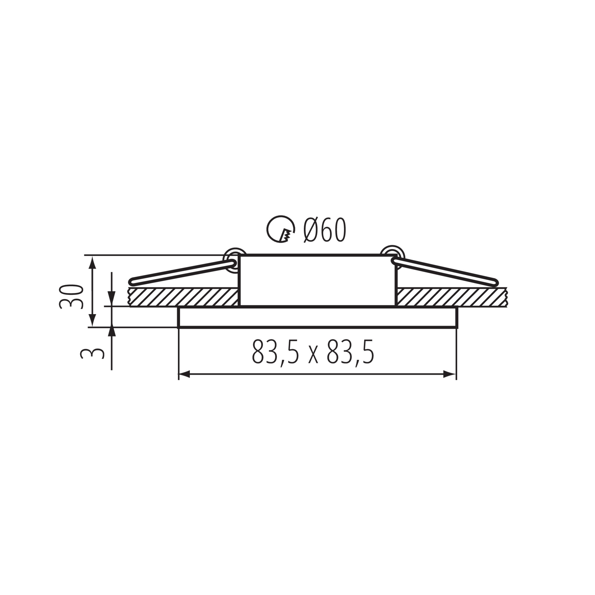 TALU IP44 DSL-W dekor.keret