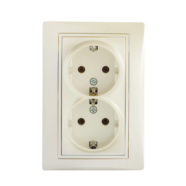 Gniazdo pod Schuko DOMO perłowy biały