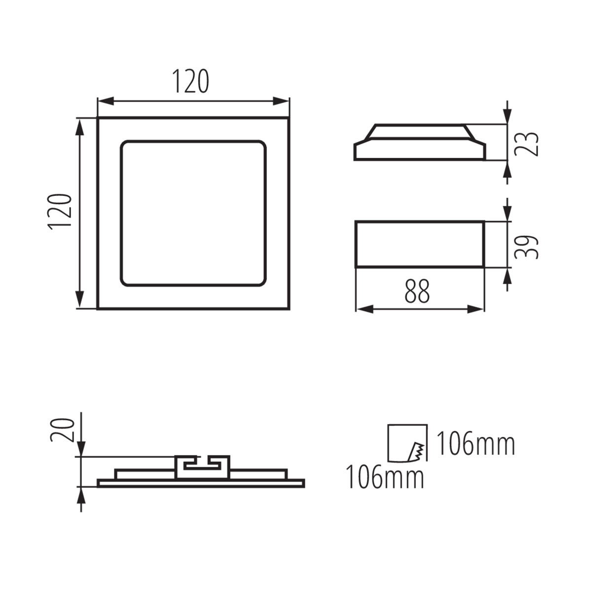 Svetilnik Tipa Downlight Napravlennogo Sveta Katro V2led 6w Nw Sn Kanlux