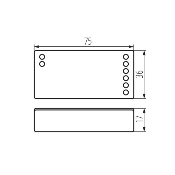 schemat wymiary produktu KANLUX CTRL 12/24V MONO/CCT