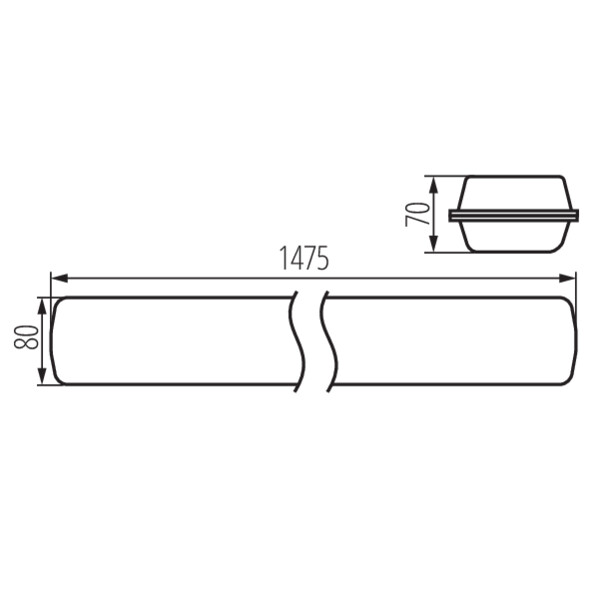 schemat wymiary produktu KANLUX MAH LED HI