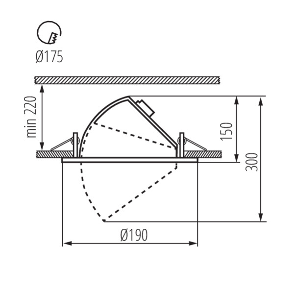 schemat wymiary produktu KANLUX HIMA LED
