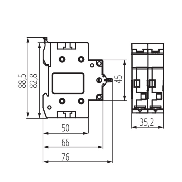schemat wymiary produktu ITS KCS
