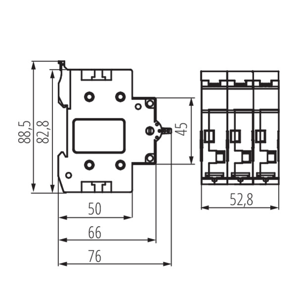 schemat wymiary produktu ITS KCS