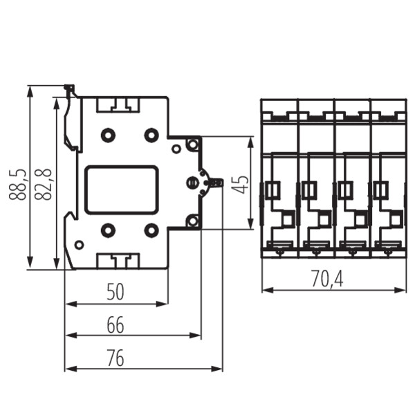 schemat wymiary produktu ITS KCS