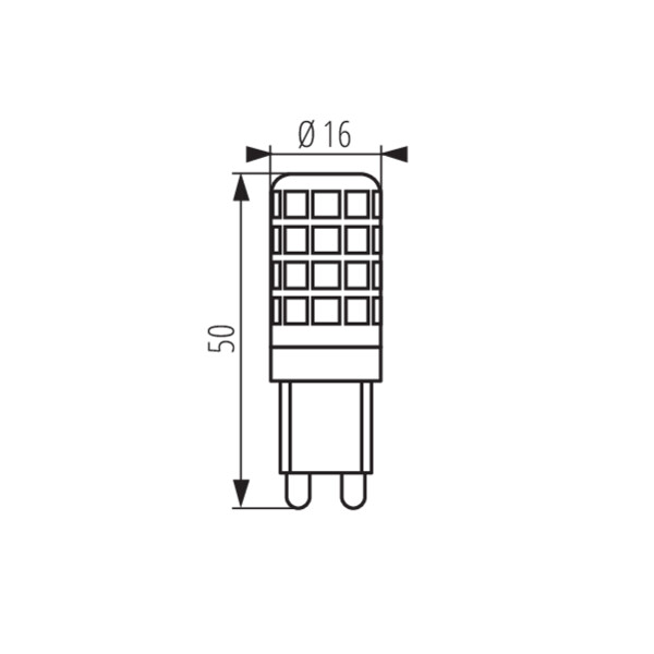 schemat wymiary produktu KANLUX ZUBI  LED
