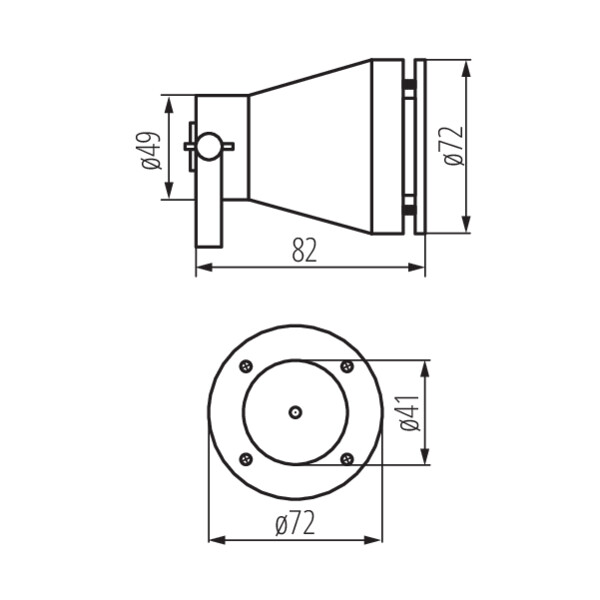 schemat wymiary produktu KANLUX AKVEN LED