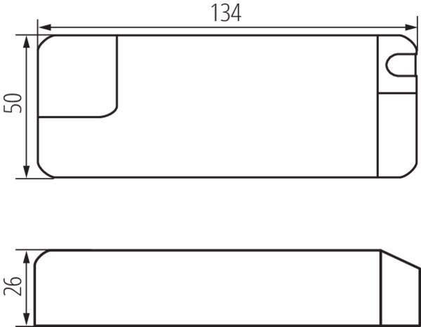 schemat wymiary produktu KANLUX TIBERI CCT DRIVER