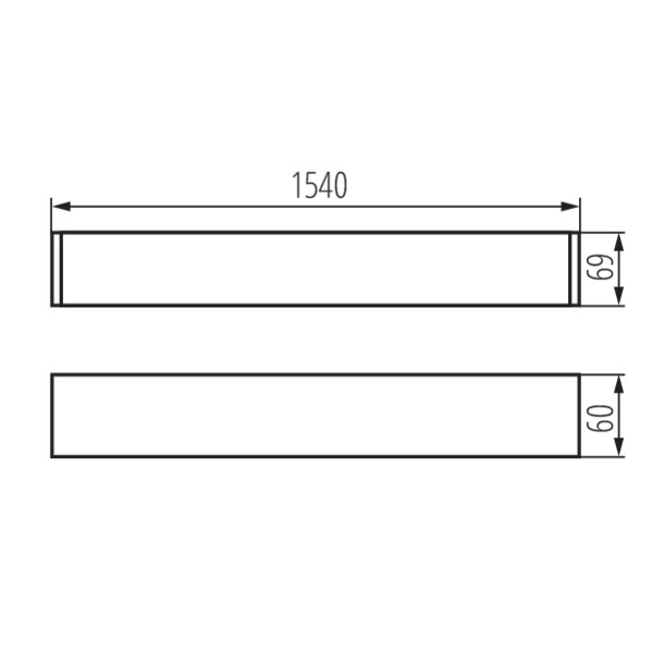schemat wymiary produktu KANLUX ALIN 4LED 1540mm NT