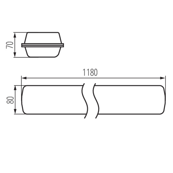 schemat wymiary produktu KANLUX FUTURIO LED 28W 1180mm