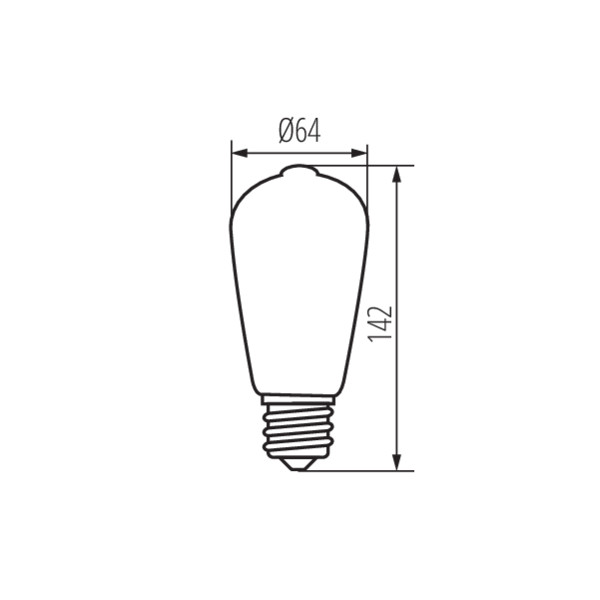 schemat wymiary produktu KANLUX XLED ST64