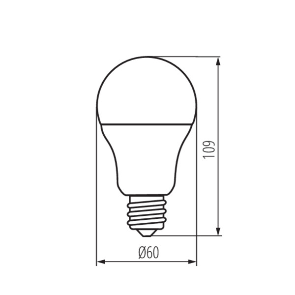 schemat wymiary produktu MILEDO A60 LED