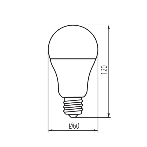schemat wymiary produktu MILEDO A60 LED