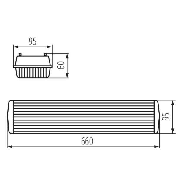 schemat wymiary produktu MILEDO DICHT 4LED NP-PS
