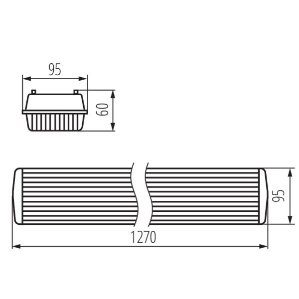 schemat wymiary produktu MILEDO DICHT 4LED NP-PS