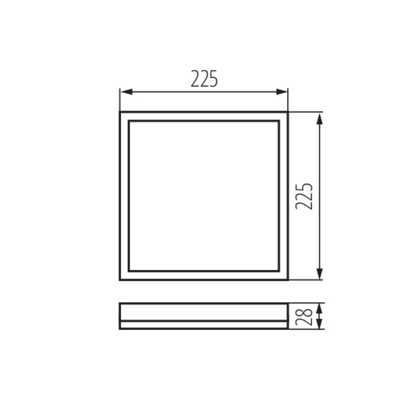 schemat wymiary produktu MILEDO AZPO LED CCT