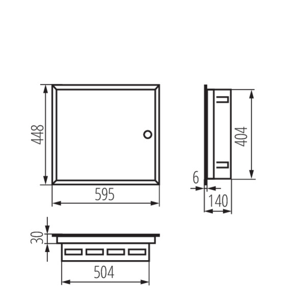 schemat wymiary produktu ITS KP-DB-I-MF