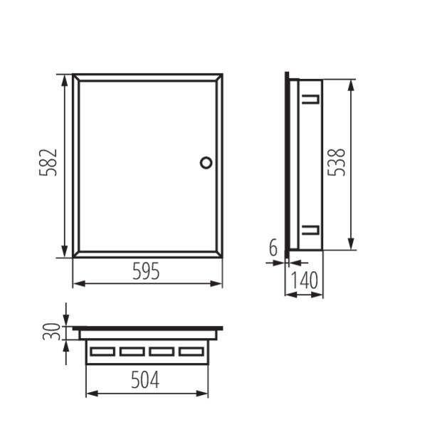 schemat wymiary produktu ITS KP-DB-I-MF