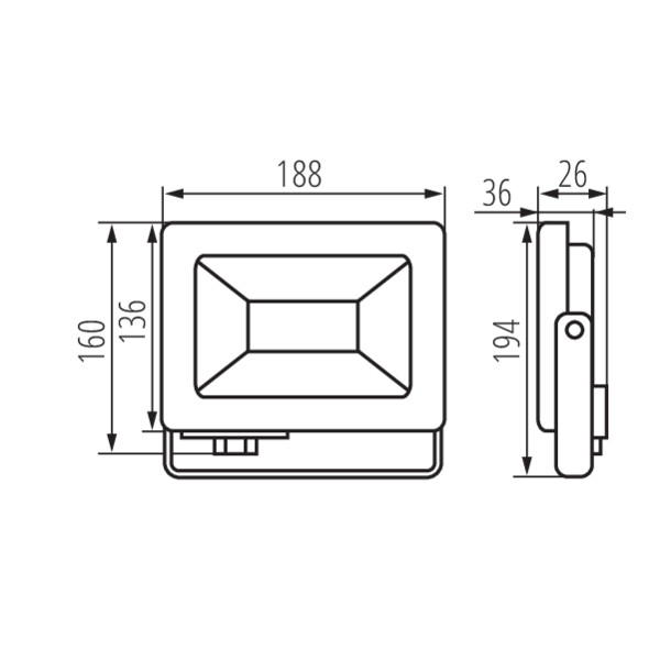 schemat wymiary produktu KANLUX ANTEM LED