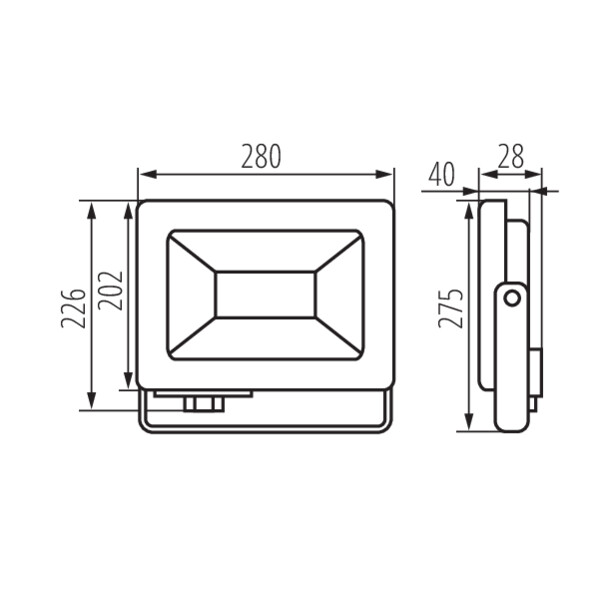 schemat wymiary produktu KANLUX ANTEM LED