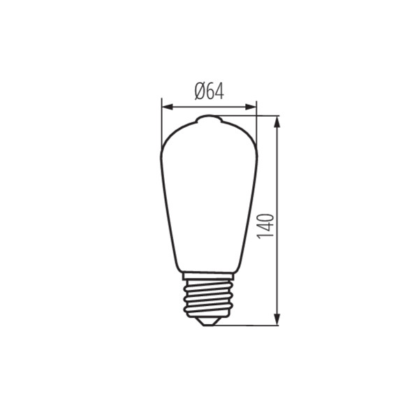 schemat wymiary produktu KANLUX XLED ST64