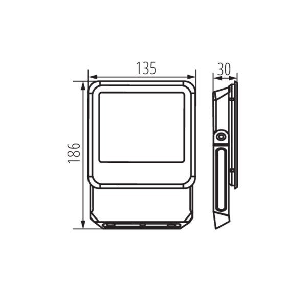 schemat wymiary produktu KANLUX IQ-LED FL