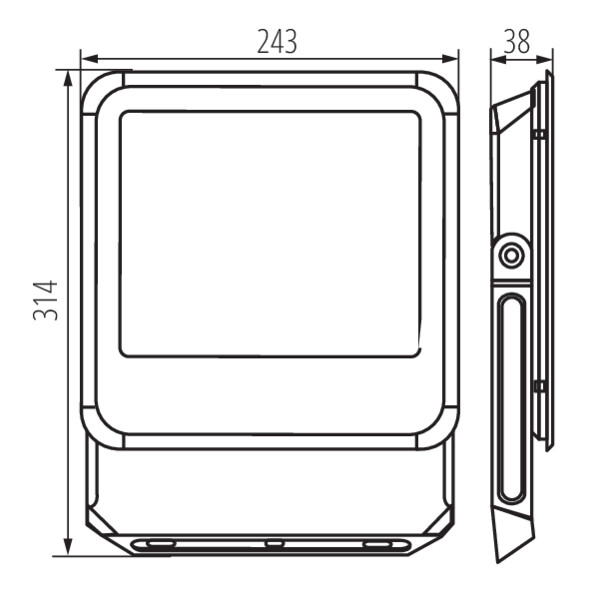 schemat wymiary produktu KANLUX IQ-LED FL