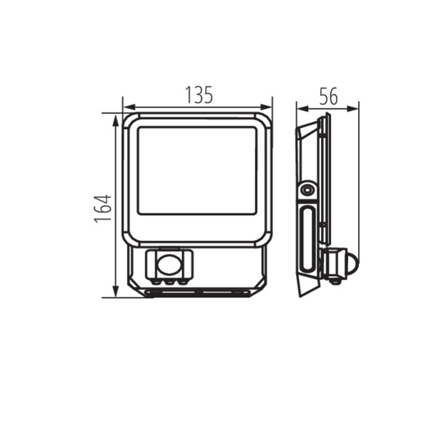 schemat wymiary produktu KANLUX IQ-LED FL