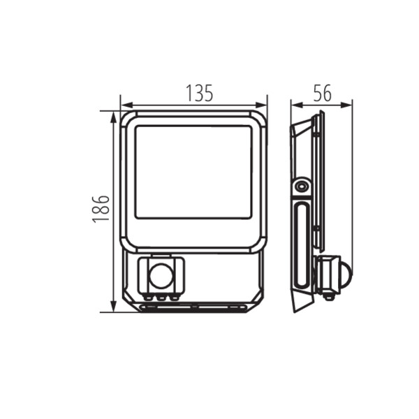 schemat wymiary produktu KANLUX IQ-LED FL