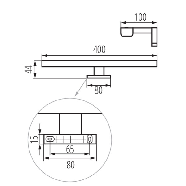 schemat wymiary produktu KANLUX ASTIM LED IP44