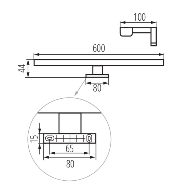 schemat wymiary produktu KANLUX ASTIM LED IP44
