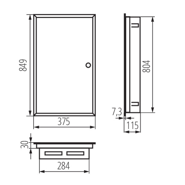 schemat wymiary produktu ITS KP-DB-I-MF