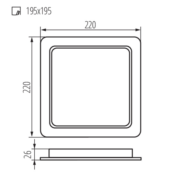 schemat wymiary produktu KANLUX TAVO LED