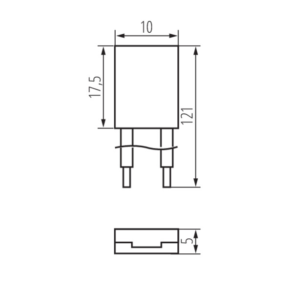 schemat wymiary produktu KANLUX CON P