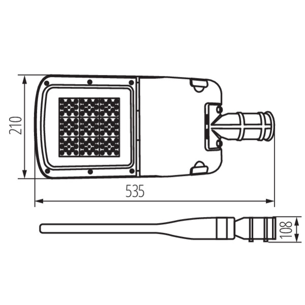 schemat wymiary produktu KANLUX PRO-S S