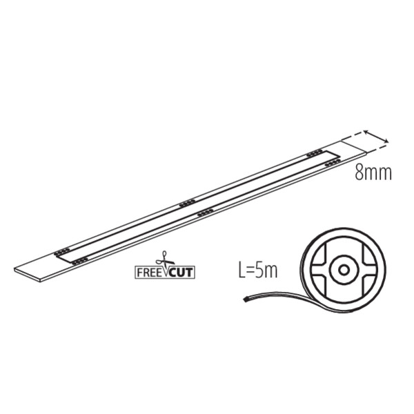 Wymiary KANLUX LCOBFC 12W/M12IP00-WW schemat wymiarów taśmy LED KANLUX LCOBFC 12W/M12IP00-WW