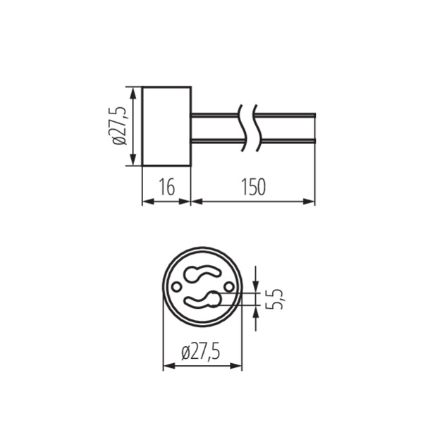 schemat wymiary produktu KANLUX HLDR-GZ10