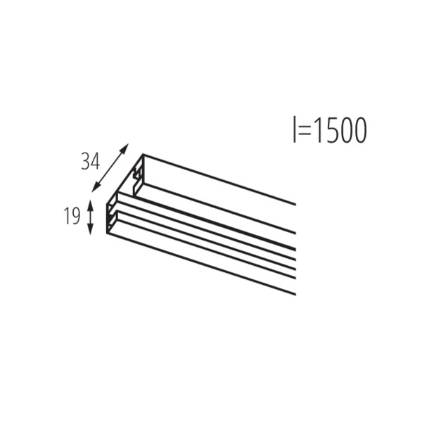 schemat wymiarów produktu Kanlux TEAR 1F 1,5M-B