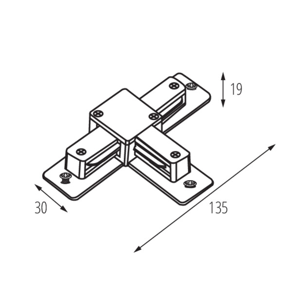 schemat wymiarów produktu Kanlux TEAR 1F CON-T B