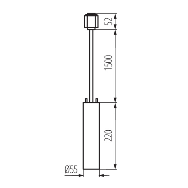 schemat wymiarów produktu Kanlux ATL 1F PEND22 GU10 W