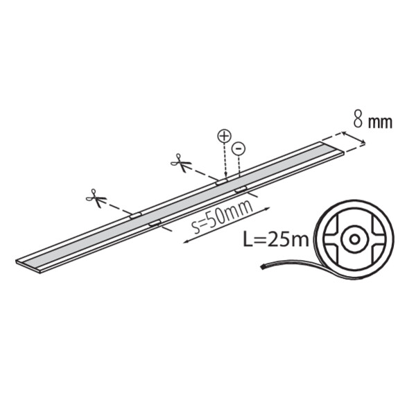 schemat wymiary produktu KANLUX LCOB 10W/M 48V