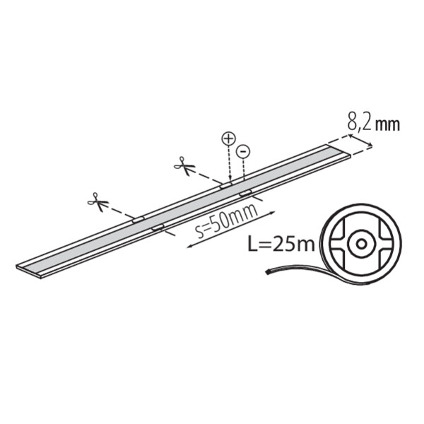 schemat wymiary produktu KANLUX LCOB 10W/M 48V