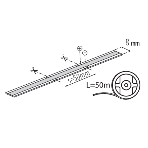 schemat wymiary produktu KANLUX LCOB 10W/M 48V