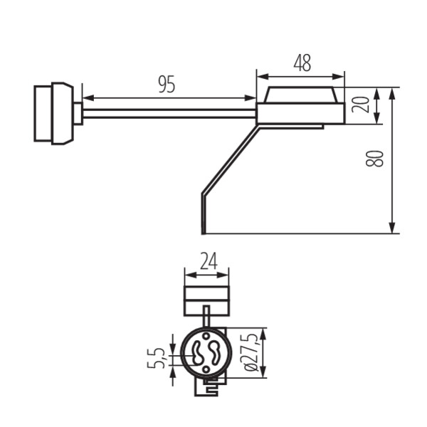 schemat wymiary produktu KANLUX BR-GZ10
