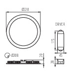 Miniatura schematu ROUNDA V2LED18W-NW-W